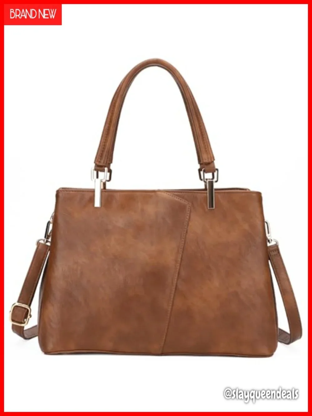 Medium Vegan Faux Leather Hobo Tote with Shoulder Strap Laptop Handbag